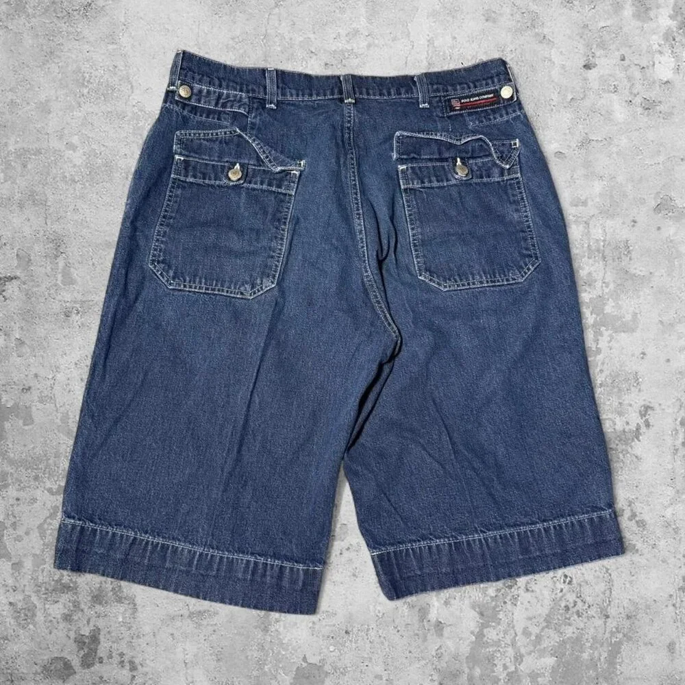 Vintage Y2K Polo Jean Company Baggy Jorts 34 Pocket Embroidered Jean Shorts